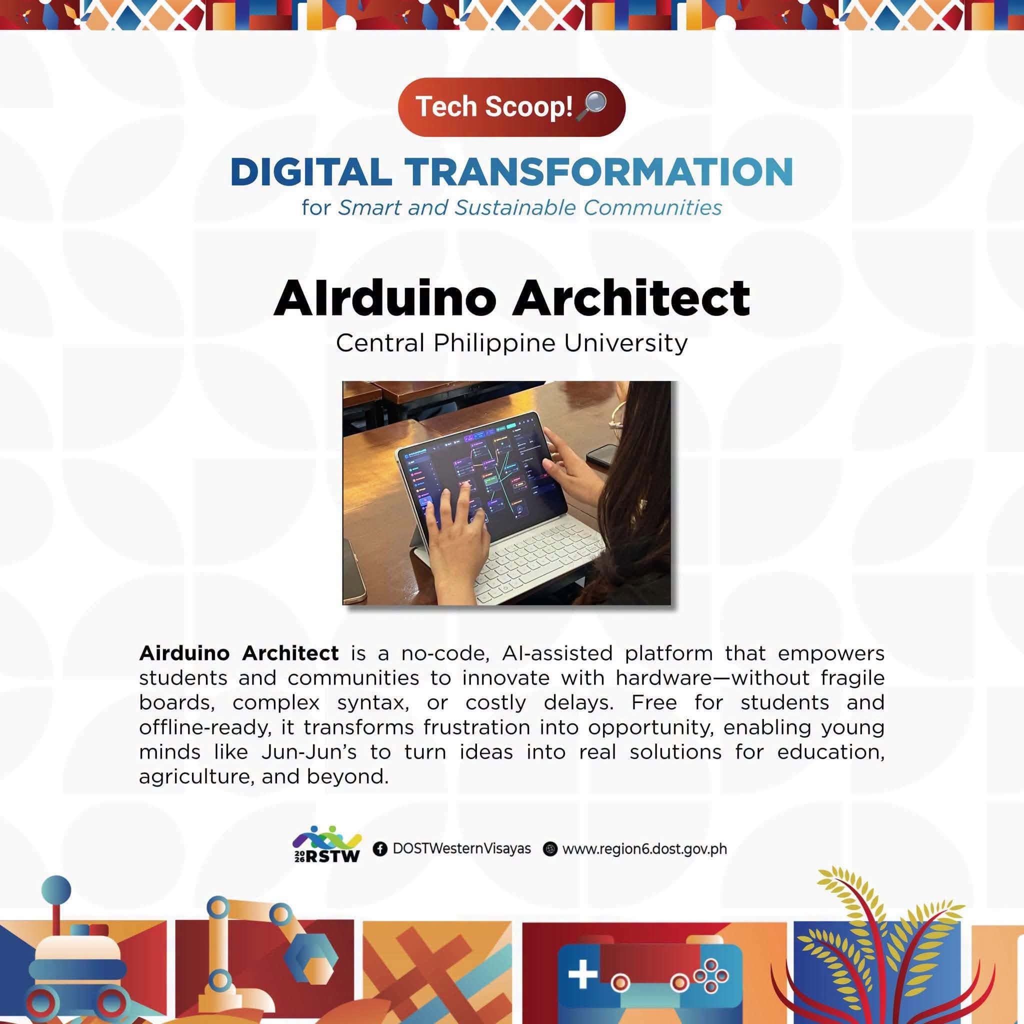 DIGITAL TRANSFORMATION for Smart and Sustainable Communities | Arduino Architech - Central Philippine University