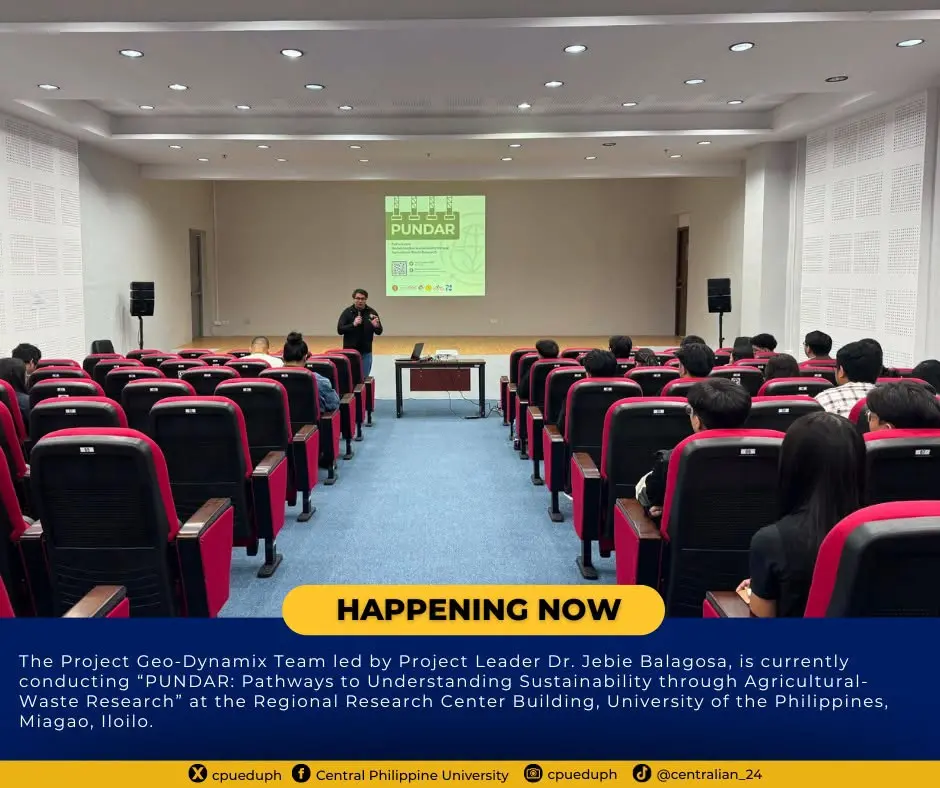 HAPPENING NOW: The Project Geo-Dynamix Team led by Project Leader Dr. Jebie Balagosa...