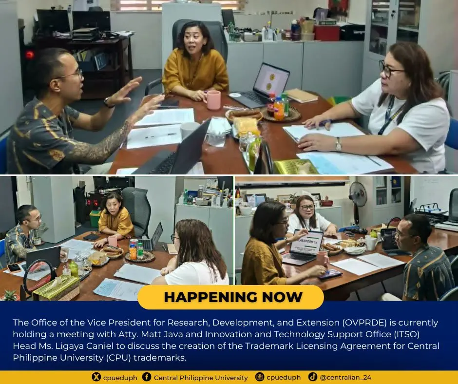 HAPPENING NOW: The Office of the Vice President for Research, Development, and Extension (OVPRDE) is currently holding a meeting with...