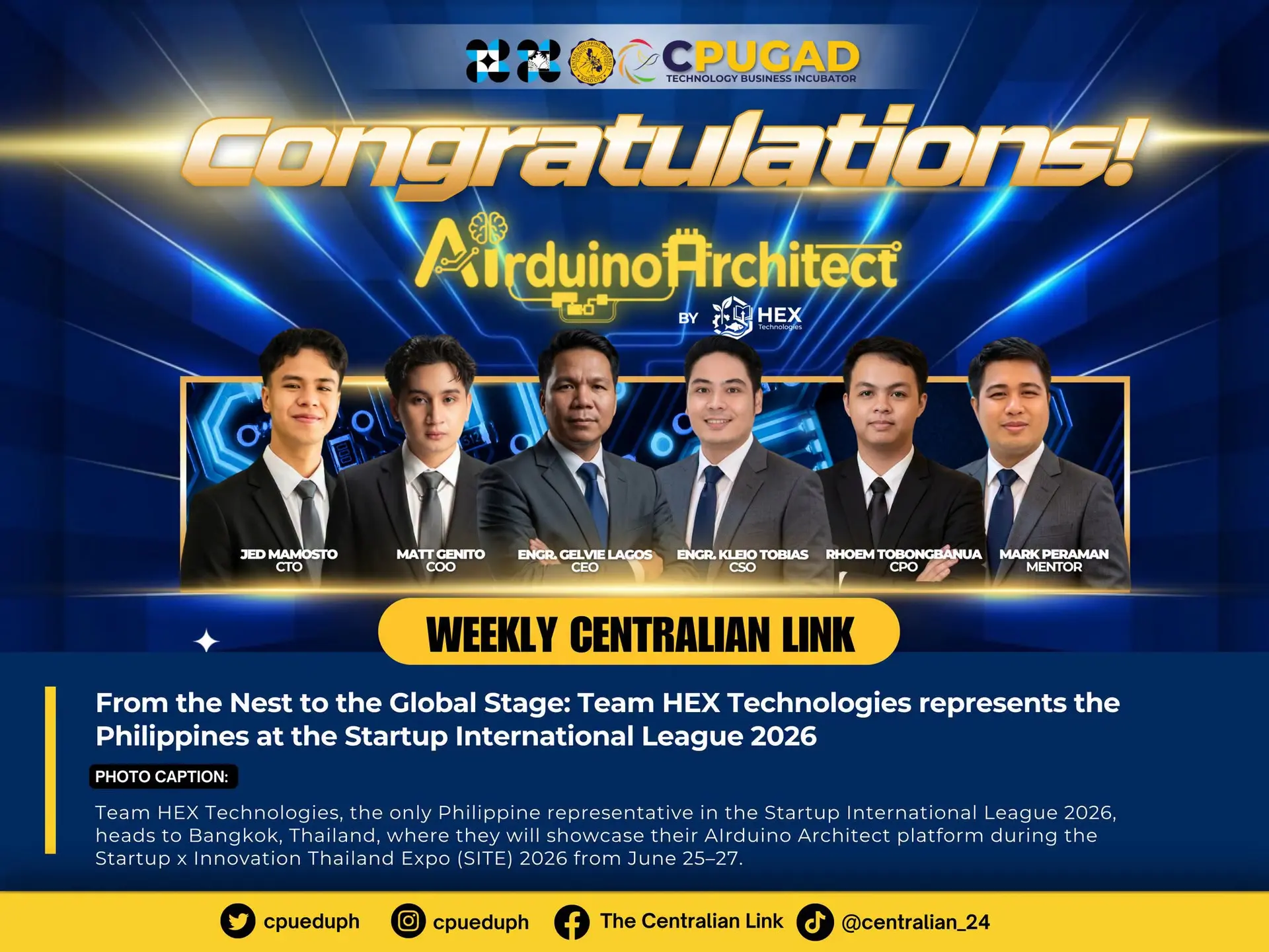 From the Nest to the Global Stage: Team HEX Technologies represents the Philippines at the Startup International League 2026