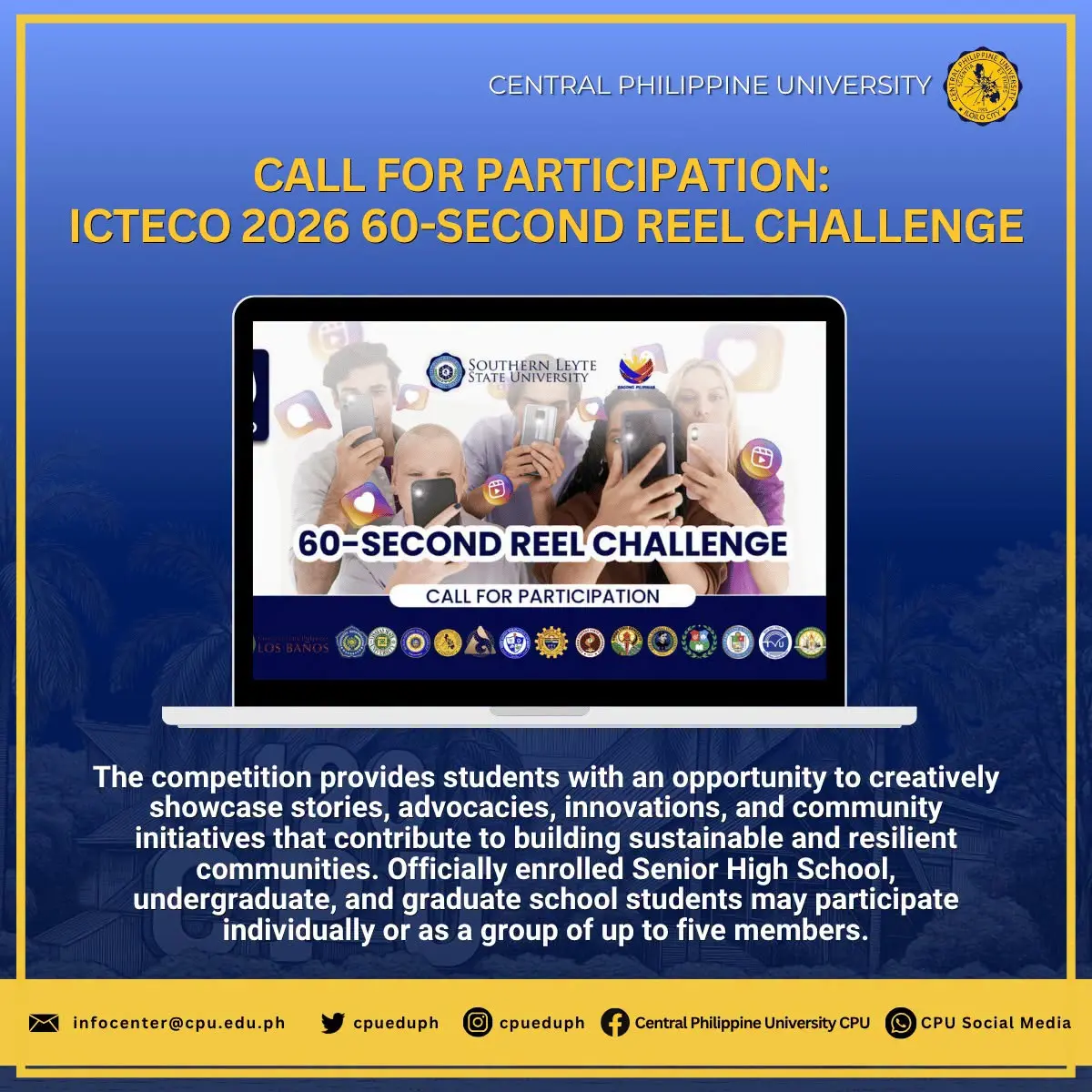 CALL FOR PARTICIPATION: ICTECO 2026 60-SECOND REEL CHALLENGE