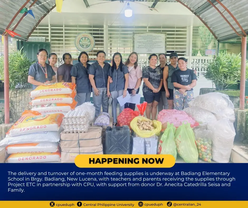 HAPPENING NOW: The delivery and turnover of one-month feeding supplies...