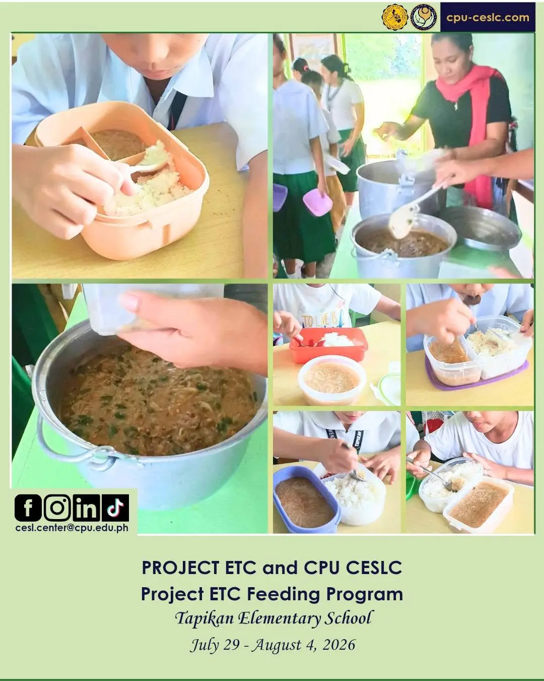 "Project ETC Feeding Program Progress" at Tapikan Elementary School, San Joaquin, Iloilo