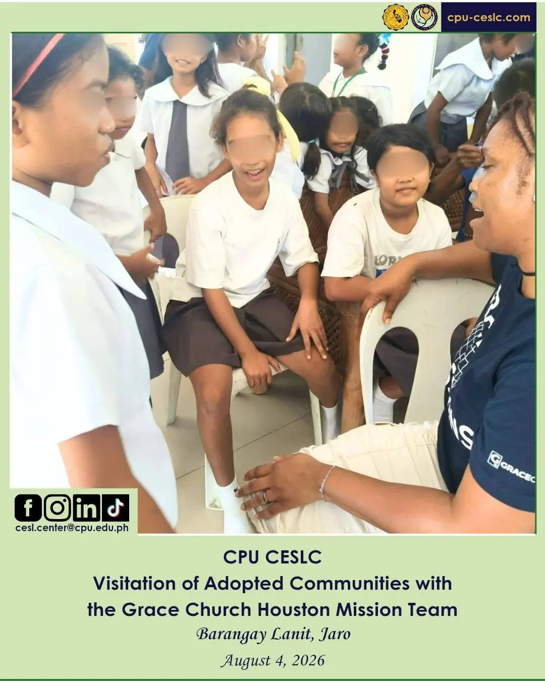 CPU CESLC "Visitation of Adopted Communities with the Grace Church Houston Mission Team" at Barangay Lanit, Jaro, Iloilo City"